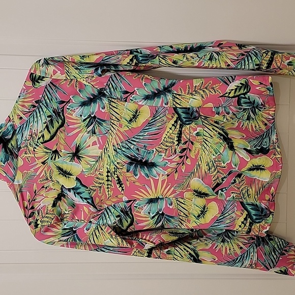 Tommy Bahama Active Floral 1/4 Zip Long Sleeve Golf Polo Shirt - Picture 6 of 8